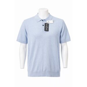 For The Republic Men Textured Polo Shirt Light Blue Short Sleeve New w/ Tags XL